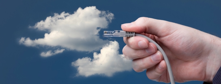Hybrid Communication Solutions illustration showing secure and scalable IT infrastructure integration